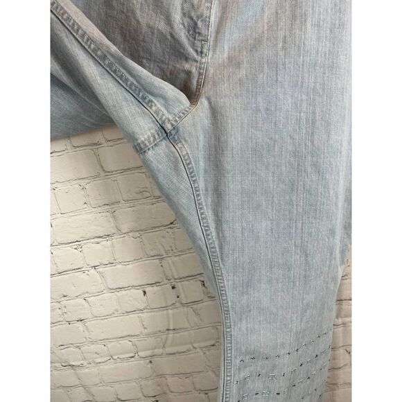 I.E.RELAXED light blue embroidered cotton capri pants size 22W - Picture 5 of 7